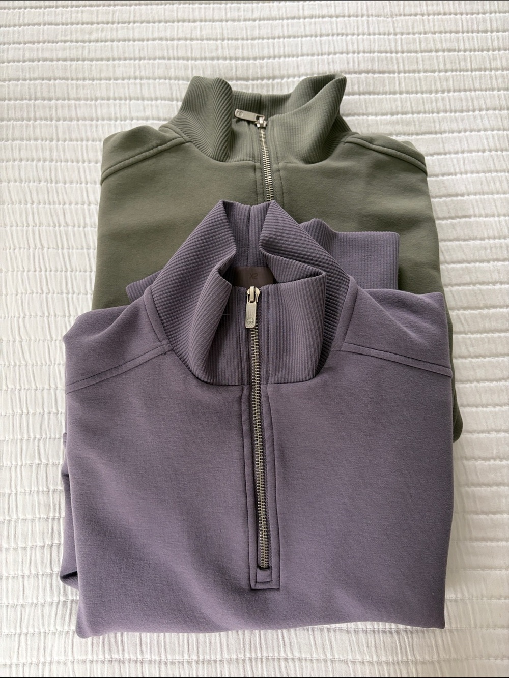 Set of 2 CALIA by Carrie Underwood Soft Scuba Mock Neck Quarter-zip, XS